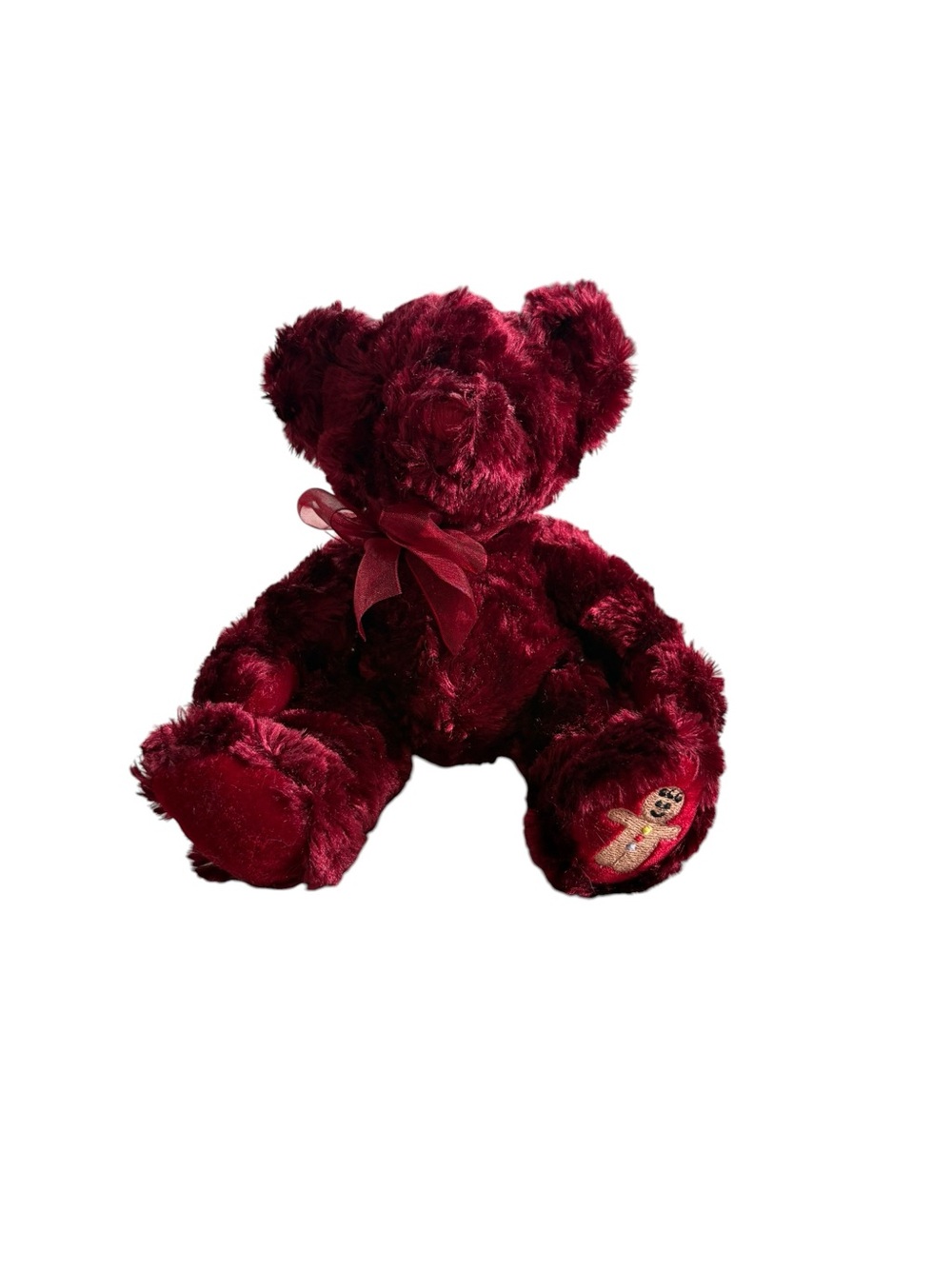3/$25 Russ Cinnamon Burgundy Teddy Bear Christmas Plush Embroidered Gingerbread